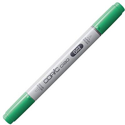 Copic Ciao Marker Typ G 02, Spectrum Green, vielseitiger Layoutmarker, mit einer mittelbreiten und einer Brush-Spitze Copic Ciao Marker Typ G 02, Spectrum Green, vielseitiger Layoutmarker, mit einer mittelbreiten und einer Brush-Spitze