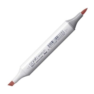 Copic Sketch Marker Typ RV 11, Pink, professioneller Pinselmarker, mit einer Super-Brush-Spitze und einer Medium-Broad-Spitze Copic Sketch Marker Typ RV 11, Pink, professioneller Pinselmarker, mit einer Super-Brush-Spitze und einer Medium-Broad-Spitze
