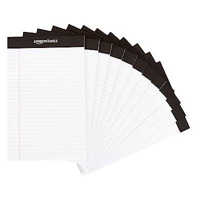 Amazon Legal/breit liniert 50 A5 Blatt pro Pad, 21.6 cm x 30 cm (Packung mit 12 Stück), weiß Amazon Legal/breit liniert 50 A5 Blatt pro Pad, 21.6 cm x 30 cm (Packung mit 12 Stück), weiß