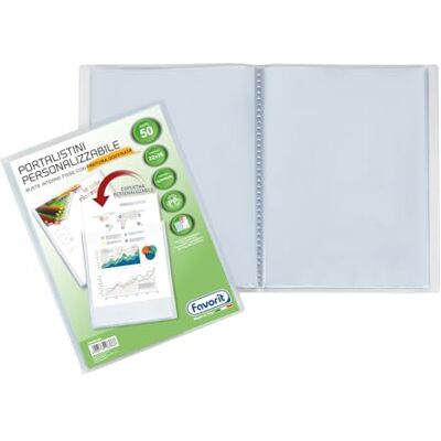Favorit Ringbuch mit festen Umschlägen und individuell gestaltbarer Vordertasche 50 transparente Blätter 22x30 cm A4 Favorit Ringbuch mit festen Umschlägen und individuell gestaltbarer Vordertasche 50 transparente Blätter 22x30 cm A4