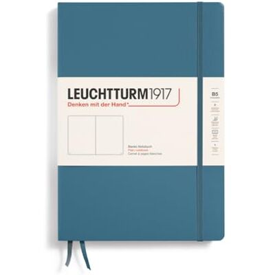 LEUCHTTURM1917 366180 Notizbuch Composition (B5), Hardcover, 219 nummerierte Seiten, Stone Blue, Blanko LEUCHTTURM1917 366180 Notizbuch Composition (B5), Hardcover, 219 nummerierte Seiten, Stone Blue, Blanko