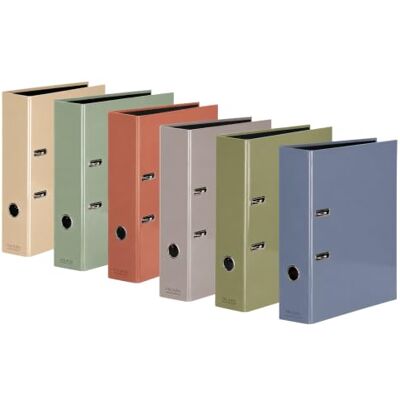 FALKEN 6x Ordner Pure Earth 8 cm breit DIN A4 Naturfarben sortiert FALKEN 6x Ordner Pure Earth 8 cm breit DIN A4 Naturfarben sortiert