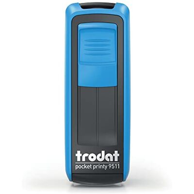 Trodat -Pocket Printy 9511 – Taschenstempel mit Wunschtext personalisieren, hier gleich online gestalten Gehäusefarbe himmelblau – Adresstempel mit Wunschtext – 38X14 mm, 4 Zeilen - Trodat -Pocket Printy 9511 – Taschenstempel mit Wunschtext personalisieren, hier gleich online gestalten Gehäusefarbe himmelblau – Adresstempel mit Wunschtext – 38X14 mm, 4 Zeilen -