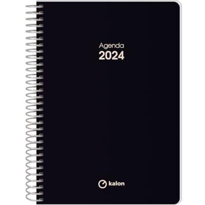 Q Kalon Kalender 2024 Januar bis Dezember (12 Monate) Tag Seite A5 (15 x 21 cm) Metallspirale Onyx Q Kalon Kalender 2024 Januar bis Dezember (12 Monate) Tag Seite A5 (15 x 21 cm) Metallspirale Onyx