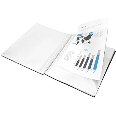 Liderpapel Schaufenstermappe mit Spiralbindung, 20 Hüllen, Polypropylen, DIN A5, blickdicht, Schwarz Liderpapel Schaufenstermappe mit Spiralbindung, 20 Hüllen, Polypropylen, DIN A5, blickdicht, Schwarz