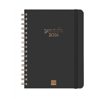 Finocam Spiralkalender 2026, Wochenansicht, Queransicht, Januar Dezember (12 Monate), Jahresplaner 2026, mit Gummizug, Doppelspiralbindung, Hardcover, Spiralbindung, Schwarz, Katalanisch Finocam Spiralkalender 2026, Wochenansicht, Queransicht, Januar Dezember (12 Monate), Jahresplaner 2026, mit Gummizug, Doppelspiralbindung, Hardcover, Spiralbindung, Schwarz, Katalanisch