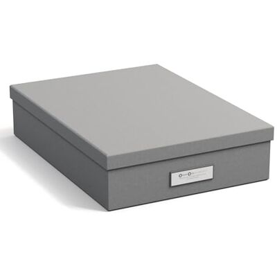 BIGSO BOX OF SWEDEN BIGSO OSKAR Dokumentenbox A4 – Aufbewahrungsbox mit Deckel und Griff – Schreibtischablage für Papier, Broschüren & Dokumente – Regal Aufbewahrungsbox aus Faserplatte und Papier – Hellgrau BIGSO BOX OF SWEDEN BIGSO OSKAR Dokumentenbox A4 – Aufbewahrungsbox mit Deckel und Griff – Schreibtischablage für Papier, Broschüren & Dokumente – Regal Aufbewahrungsbox aus Faserplatte und Papier – Hellgrau