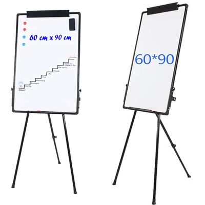TUKA-i-AKUT 2er Flipchart Ständer Magnetisch Whiteboard 90X60cm, Höhenverstellbar Zusammenklappbar, Flipchart-Staffelei Whiteboards mit Papierhalter, Beschreibbar Abwischbar, Schwarz TKD8710-2X TUKA-i-AKUT 2er Flipchart Ständer Magnetisch Whiteboard 90X60cm, Höhenverstellbar Zusammenklappbar, Flipchart-Staffelei Whiteboards mit Papierhalter, Beschreibbar Abwischbar, Schwarz TKD8710-2X