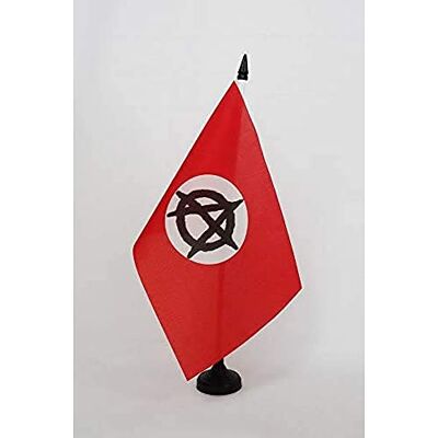 AZ FLAG Tischflagge Anarchism von Weißer Kreis 21x14 cm Kunststoffsockel Für innen Anarchismus Tischflagge genähte Ausführung mit verstärkten Kanten mit Kunststoffstab 100D Polyester AZ FLAG Tischflagge Anarchism von Weißer Kreis 21x14 cm Kunststoffsockel Für innen Anarchismus Tischflagge genähte Ausführung mit verstärkten Kanten mit Kunststoffstab 100D Polyester