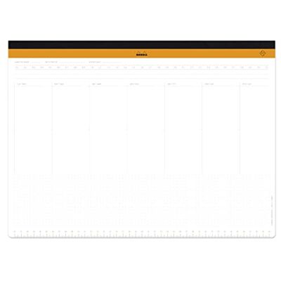 Rhodia 194041C Schreibunterlage mit Wochenkalender A3+ 60 Blatt Weiß Orange Rhodia 194041C Schreibunterlage mit Wochenkalender A3+ 60 Blatt Weiß Orange