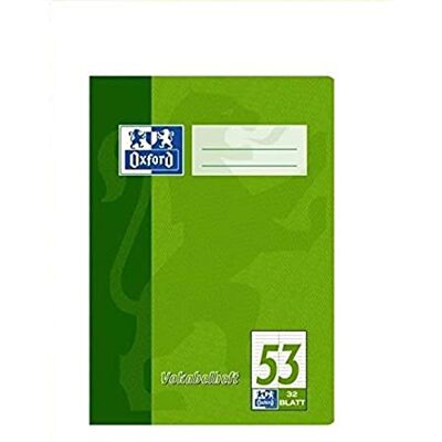 Oxford Vokabelheft A5, Lineatur 53 (2 Spalten), 32 Blatt, grün, 10 Stück Oxford Vokabelheft A5, Lineatur 53 (2 Spalten), 32 Blatt, grün, 10 Stück