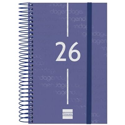 Finocam Andrea Terminplaner, offen, Leder, Reißverschluss, 2026, Wochenansicht, vertikal, Januar 2026 Dezember 2026, 12 Monate, Blau, Spanisch Finocam Andrea Terminplaner, offen, Leder, Reißverschluss, 2026, Wochenansicht, vertikal, Januar 2026 Dezember 2026, 12 Monate, Blau, Spanisch