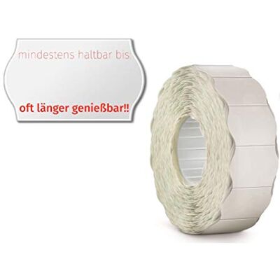 Meto Etikettieretiketten gegen Lebensmittelabfälle, mit Vorabdruck (26 x 16 mm, 1 Zeile, 7.200 Stück, permanent / gefroren, z , Kontakt, Sato, Avery, Tovel, Samark usw.) 6 Rollen, weiß / rot Meto Etikettieretiketten gegen Lebensmittelabfälle, mit Vorabdruck (26 x 16 mm, 1 Zeile, 7.200 Stück, permanent / gefroren, z , Kontakt, Sato, Avery, Tovel, Samark usw.) 6 Rollen, weiß / rot