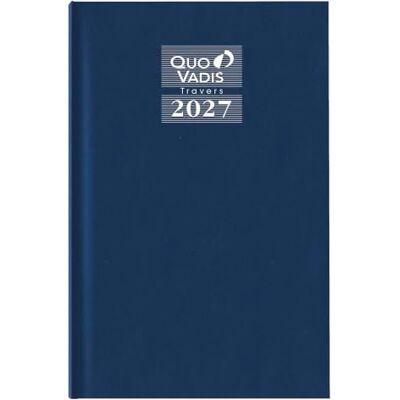 QUO VADIS Kalender – 2025 – Travers – Tageskalender – Französisch – Korex – Blau – 12 Monate Januar bis Dezember – 13 x 21 cm – Papier Clairefontaine weiß – hergestellt in Frankreich QUO VADIS Kalender – 2025 – Travers – Tageskalender – Französisch – Korex – Blau – 12 Monate Januar bis Dezember – 13 x 21 cm – Papier Clairefontaine weiß – hergestellt in Frankreich