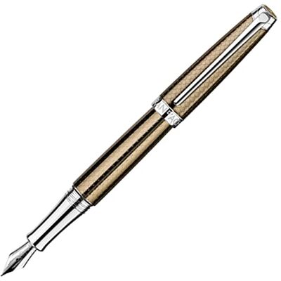 Caran d'Ache Léman Kaviar Füllfederhalter versilbert rhodiniert in der Farbe: Bernstein-Bronzeton, Feder: 18 Karat Gold, Länge: 12,5cm, Federstärke: B, 4799.507 Caran d'Ache Léman Kaviar Füllfederhalter versilbert rhodiniert in der Farbe: Bernstein-Bronzeton, Feder: 18 Karat Gold, Länge: 12,5cm, Federstärke: B, 4799.507