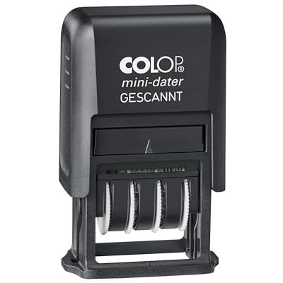 COLOP Datumstempel mit dem Text „GESCANNT“ Datum in Deutsch Jahresband mit 12 Jahren 2-farbiger Abdruck (Blau/Rot) S160/L6 ideal für Büro und Verwaltung COLOP Datumstempel mit dem Text „GESCANNT“ Datum in Deutsch Jahresband mit 12 Jahren 2-farbiger Abdruck (Blau/Rot) S160/L6 ideal für Büro und Verwaltung
