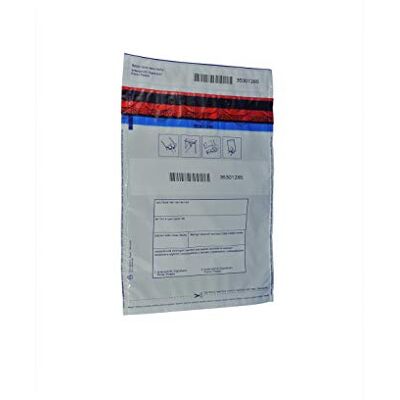 Litfax 100 x Sicherheitstaschen: 195 x 265 + 30 mm Bon, Druck: " von, an, Datum, Betrag, Verpackt, Unterschrift "402500 Litfax 100 x Sicherheitstaschen: 195 x 265 + 30 mm Bon, Druck: " von, an, Datum, Betrag, Verpackt, Unterschrift "402500