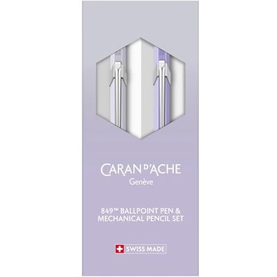 Caran d’Ache Schreibgeräte-Set BLOOMING LAVENDER – Druckkugelschreiber & Minenhalter, sechseckiger Aluminium-Schaft, Farbverlauf Flieder-Grau, Nachfüllbar, Geschenkbox Caran d’Ache Schreibgeräte-Set BLOOMING LAVENDER – Druckkugelschreiber & Minenhalter, sechseckiger Aluminium-Schaft, Farbverlauf Flieder-Grau, Nachfüllbar, Geschenkbox