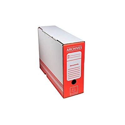 Exacompta 261009H 50er Pack Archivbox aus Wellpappe 10cm breit für DIN A4 Sammelbox Ablagebox rot Exacompta 261009H 50er Pack Archivbox aus Wellpappe 10cm breit für DIN A4 Sammelbox Ablagebox rot