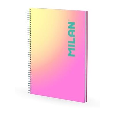 MILAN Notizbuch A4, Spiralbindung, Hardcover, liniert, 90 Blatt, 95 g/m², Kollektion Sunset, Rosa MILAN Notizbuch A4, Spiralbindung, Hardcover, liniert, 90 Blatt, 95 g/m², Kollektion Sunset, Rosa