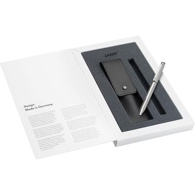 Lamy Set aus 1x st Twin Pen 645 Mehrschreibersystem Kugelschreiber und Bleistift aus Edelstahl in silber und 1x Echleder-Etui in schwarz für zwei Schreibgeräte Lamy Set aus 1x st Twin Pen 645 Mehrschreibersystem Kugelschreiber und Bleistift aus Edelstahl in silber und 1x Echleder-Etui in schwarz für zwei Schreibgeräte
