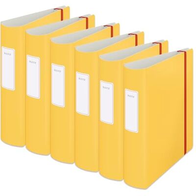Leitz Qualitäts-Ordner 180° Active, 6er Pack, A4, 500 Blatt, 8,2 cm Rückenbreite, Warmes Gelb, Cosy-Serie, 10380019 Leitz Qualitäts-Ordner 180° Active, 6er Pack, A4, 500 Blatt, 8,2 cm Rückenbreite, Warmes Gelb, Cosy-Serie, 10380019