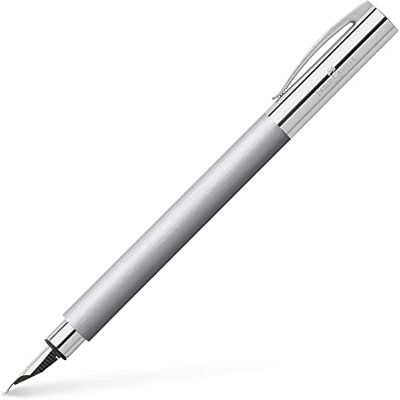 Faber-Castell 148390 Füllfederhalter AMBITION Edelstahl, Stärke: M, inklusive Geschenkverpackung, Schaftfarbe: silber Faber-Castell 148390 Füllfederhalter AMBITION Edelstahl, Stärke: M, inklusive Geschenkverpackung, Schaftfarbe: silber