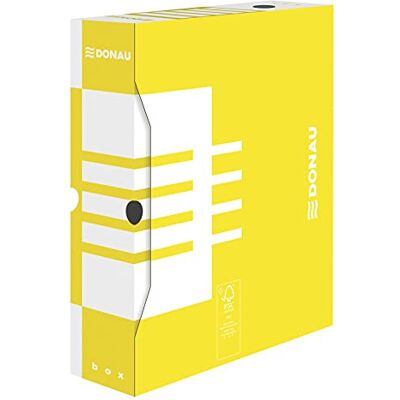 DONAU 7660301FSC-11 Archivbox aus recyceltem Karton, 20er Pack, A4/ 8 cm/B Rückenbreite, Gelb DONAU 7660301FSC-11 Archivbox aus recyceltem Karton, 20er Pack, A4/ 8 cm/B Rückenbreite, Gelb