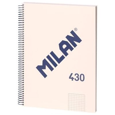 MILAN ® Notizbuch A4, Hardcover, kariert 5 x 5 mm, 80 Blatt, Papier 95 g/m², Serie 1918, beige MILAN ® Notizbuch A4, Hardcover, kariert 5 x 5 mm, 80 Blatt, Papier 95 g/m², Serie 1918, beige