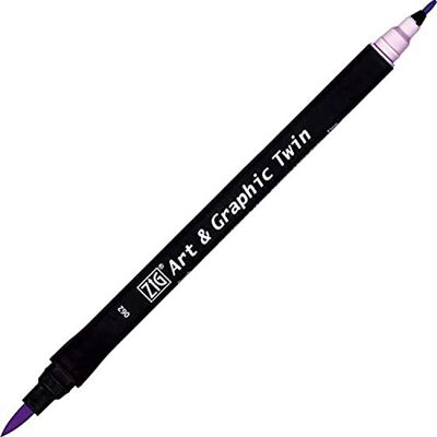 Kuretake ZIG Art and Graphic Twin Tip Brush Marker Pen 062 Lavender Kuretake ZIG Art and Graphic Twin Tip Brush Marker Pen 062 Lavender