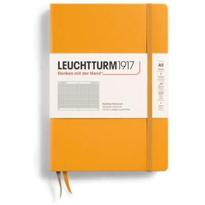 LEUCHTTURM1917 363389 Notizbuch Medium (A5), Hardcover, 251 nummerierte Seiten, Rising Sun, kariert 251 nummerierte Seiten, Inhaltsverzeichnis, säurefrei, Falttasche, 2 Lesezeichen LEUCHTTURM1917 363389 Notizbuch Medium (A5), Hardcover, 251 nummerierte Seiten, Rising Sun, kariert 251 nummerierte Seiten, Inhaltsverzeichnis, säurefrei, Falttasche, 2 Lesezeichen