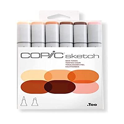Copic Sketch Set "Portrait", 6 Twin Marker mit einer mittelbreiten und einer Brush-Spitze Copic Sketch Set "Portrait", 6 Twin Marker mit einer mittelbreiten und einer Brush-Spitze