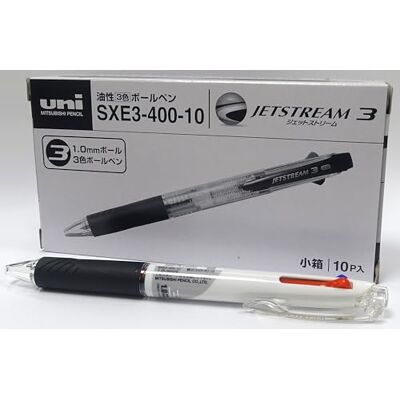 uni-ball Rollerball JetStream 3 (Schwarz, Blau, Rot) SXE3-400, Weiß, 1,0 mm, Box mit 10 Stück uni-ball Rollerball JetStream 3 (Schwarz, Blau, Rot) SXE3-400, Weiß, 1,0 mm, Box mit 10 Stück