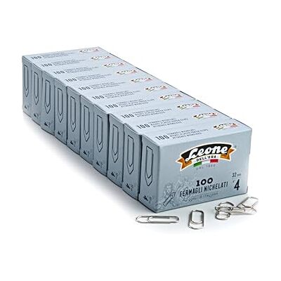 Schwere Nickel-Klammern von Dell'Era Nr. 4 mm. 32 Rinde 10 Boxen 100 Stück Made in Italy Schwere Nickel-Klammern von Dell'Era Nr. 4 mm. 32 Rinde 10 Boxen 100 Stück Made in Italy