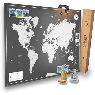 Vacentures Magnetische Pinnwand Weltkarte XL"DARK" inkl. 2 x 15 magnetische Pins I Markiere Deine Reiseziele I Sammel Fotos und Magnete I Magnet Poster DIN A1 world map Vacentures Magnetische Pinnwand Weltkarte XL"DARK" inkl. 2 x 15 magnetische Pins I Markiere Deine Reiseziele I Sammel Fotos und Magnete I Magnet Poster DIN A1 world map