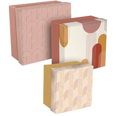Clairefontaine 116080C Set mit 3 quadratischen Aufbewahrungsboxen Terracotta, 25x25x12 cm, 20x20x11cm und 16x16x10 cm, ideal zum Sortieren, 1 Set, Sortiert Clairefontaine 116080C Set mit 3 quadratischen Aufbewahrungsboxen Terracotta, 25x25x12 cm, 20x20x11cm und 16x16x10 cm, ideal zum Sortieren, 1 Set, Sortiert