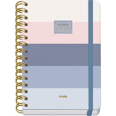 DOHE Schülerkalender 2026 2027 SEP bis JUN, Tag pro Seite, A5 (15x21 cm), Weicher Hardcover-Einband, Doppelspirale, Verschluss mit Gummiband, 2 Seiten Aufkleber, Spanisch und Englisch Donna DOHE Schülerkalender 2026 2027 SEP bis JUN, Tag pro Seite, A5 (15x21 cm), Weicher Hardcover-Einband, Doppelspirale, Verschluss mit Gummiband, 2 Seiten Aufkleber, Spanisch und Englisch Donna