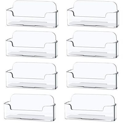 Qizpcer Transparente Visitenkartenhalter aus Acryl für Schreibtisch und Büro, 8 Stück Qizpcer Transparente Visitenkartenhalter aus Acryl für Schreibtisch und Büro, 8 Stück