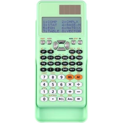 Altaudia Wissenschaftlicher Taschenrechner mit 417 Funktionen, Schutzabdeckung, Solarpanel, LR44-Batterie, Standardgröße, Maße 16,5 x 8 x 1,5 cm, LCD-Display 96 x 31 Pixel, leicht (grün) Altaudia Wissenschaftlicher Taschenrechner mit 417 Funktionen, Schutzabdeckung, Solarpanel, LR44-Batterie, Standardgröße, Maße 16,5 x 8 x 1,5 cm, LCD-Display 96 x 31 Pixel, leicht (grün)