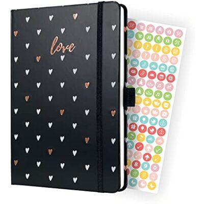 Sigel J3335 Wochenkalender Jolie 2023 Dark Love ca. A5 schwarz Hardcover Gummiband, Stiftschlaufe, Einstecktasche 174 Seiten FSC-zertifiziert Terminplaner Sigel J3335 Wochenkalender Jolie 2023 Dark Love ca. A5 schwarz Hardcover Gummiband, Stiftschlaufe, Einstecktasche 174 Seiten FSC-zertifiziert Terminplaner