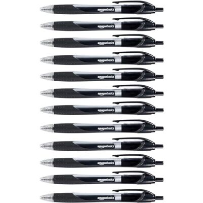 Amazon Druck-Gelschreiber, Gummigriff, Schnelltrocknend, Ideal für Schule und Büro, Feine Strichstärke (0,7mm), Schwarz, 12er-Pack Amazon Druck-Gelschreiber, Gummigriff, Schnelltrocknend, Ideal für Schule und Büro, Feine Strichstärke (0,7mm), Schwarz, 12er-Pack