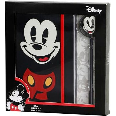 Disney Micky Maus Face-Geschenkbox mit Tagebuch und Fashion Kugelschreiber, Schwarz, 22,4 x 23,2 cm Disney Micky Maus Face-Geschenkbox mit Tagebuch und Fashion Kugelschreiber, Schwarz, 22,4 x 23,2 cm