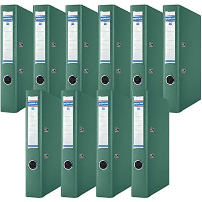 DONAU Premium Ordner Schmal 10er Pack/DIN A4 / 5 cm / 10 Stück/Grün/Kunststoffbezug PP/Carton Papier Schlitzordner Büroordner Aktenordner Ringordner/Grünen Punkt DONAU Premium Ordner Schmal 10er Pack/DIN A4 / 5 cm / 10 Stück/Grün/Kunststoffbezug PP/Carton Papier Schlitzordner Büroordner Aktenordner Ringordner/Grünen Punkt