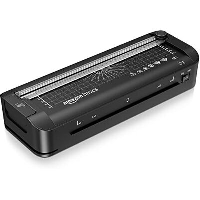 Amazon 3-in-1-Thermolaminiergerät für A4-Größe, mit Funktionen zum Schneiden, Stanzen und Abrunden von Ecken, inkl. 10 Hüllen, EU-Stecker, Schwarz Amazon 3-in-1-Thermolaminiergerät für A4-Größe, mit Funktionen zum Schneiden, Stanzen und Abrunden von Ecken, inkl. 10 Hüllen, EU-Stecker, Schwarz