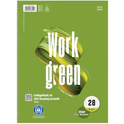 Staufen Contura Collegeblock 80 Blatt, DIN A4, WORK-Motiv, kariert Lineatur 28 (5 mm kariert mit Randlinien), 70g/m² Papier, 4-fach Lochung, zertifiziert mit dem Blauen Engel Staufen Contura Collegeblock 80 Blatt, DIN A4, WORK-Motiv, kariert Lineatur 28 (5 mm kariert mit Randlinien), 70g/m² Papier, 4-fach Lochung, zertifiziert mit dem Blauen Engel