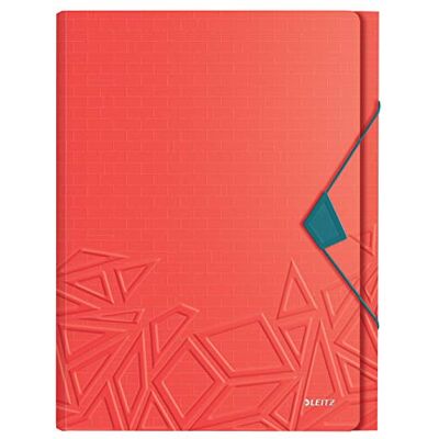 Leitz Urban Chic Projektmappe in A4 Format, 5 Fächer, Gummibandverschluss, Kapazität für 250 Blatt, Rot, 39970020 Leitz Urban Chic Projektmappe in A4 Format, 5 Fächer, Gummibandverschluss, Kapazität für 250 Blatt, Rot, 39970020