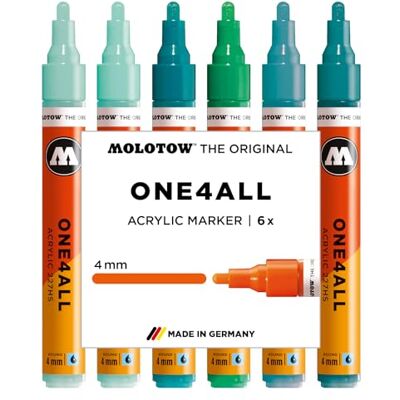 Molotow One4All 227HS Acryl Marker Tropical Set, 6 Stück sortiert Molotow One4All 227HS Acryl Marker Tropical Set, 6 Stück sortiert
