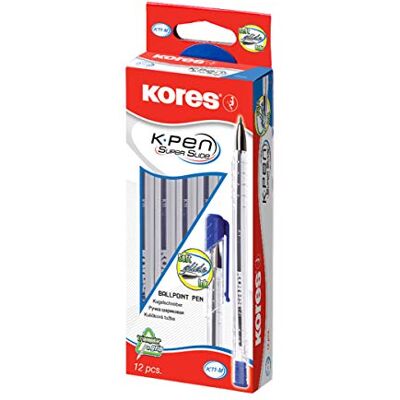 Kores KP37911 Einweg-Kugelschreiber K-PEN Super Slide K11, blau, 12 Stück in Hängebox Kores KP37911 Einweg-Kugelschreiber K-PEN Super Slide K11, blau, 12 Stück in Hängebox
