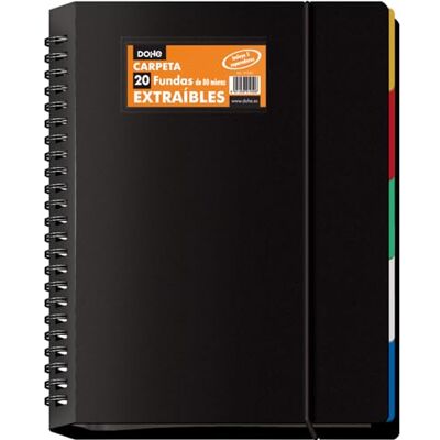 DOHE Ordner mit 20 herausnehmbaren Hüllen, A4 (25 x 31 cm), Scheibenringe, 5 farbige Trennwände, elastischer Gummiverschluss Büro- und Schulbedarf DOHE Ordner mit 20 herausnehmbaren Hüllen, A4 (25 x 31 cm), Scheibenringe, 5 farbige Trennwände, elastischer Gummiverschluss Büro- und Schulbedarf