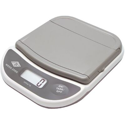WEDO 502000 Elektronische Brief- und Päckchenwaage (mit Klappteller 2000g/1g) weiss/grau WEDO 502000 Elektronische Brief- und Päckchenwaage (mit Klappteller 2000g/1g) weiss/grau